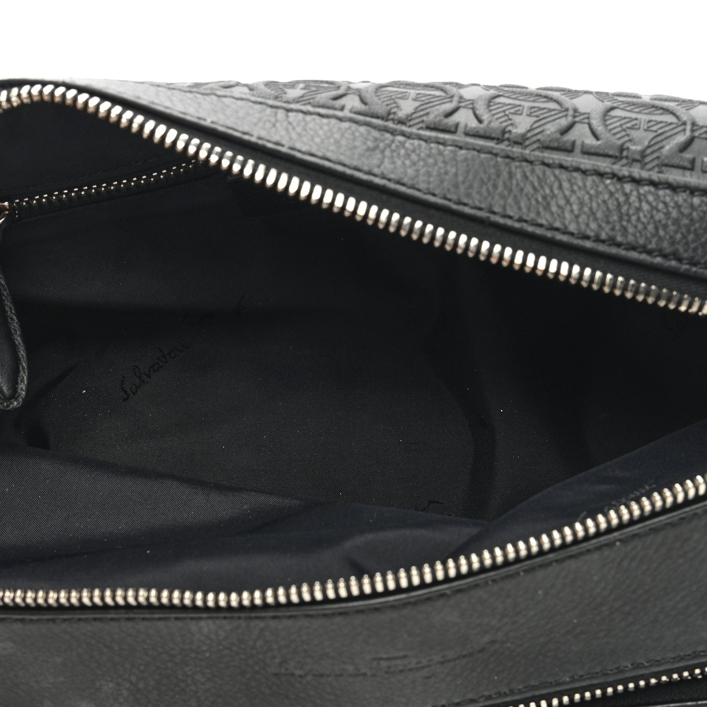 Calfskin Gancini Embossed Toiletry Pouch