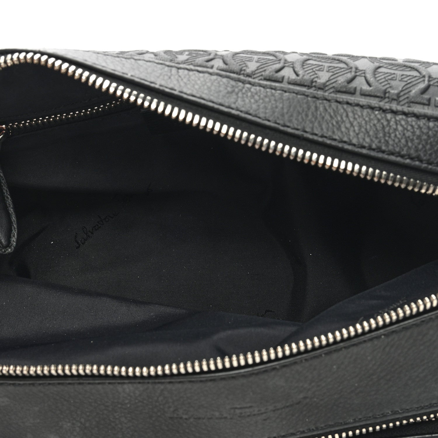 Salvatore Ferragamo Calfskin Gancini Embossed Toiletry Pouch 5 of 8