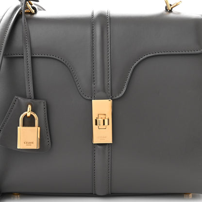 Celine Satinated Calfskin Small 16 Top Handle Bag Gray 8 of 14
