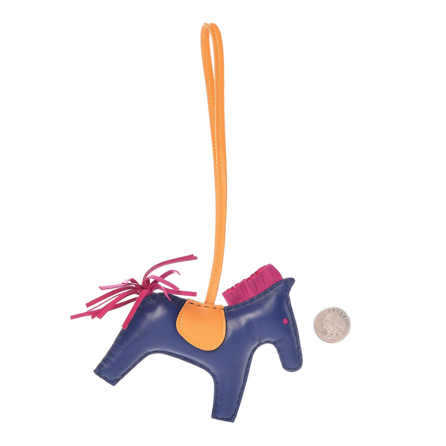Milo Lambskin Grigri Rodeo Horse Bag Charm MM Bleu Saphir Rose Pourpre Naturel Bouton D'Or