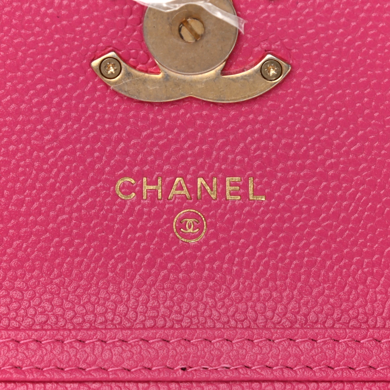 Chanel Shiny Caviar Quilted Chain Melody Card Holder On Chain Dark Pink 6 of 9