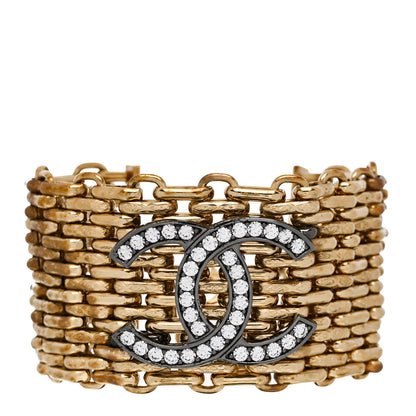 Chanel Crystal CC Chain CC Bracelet Gold Silver 1 of 4