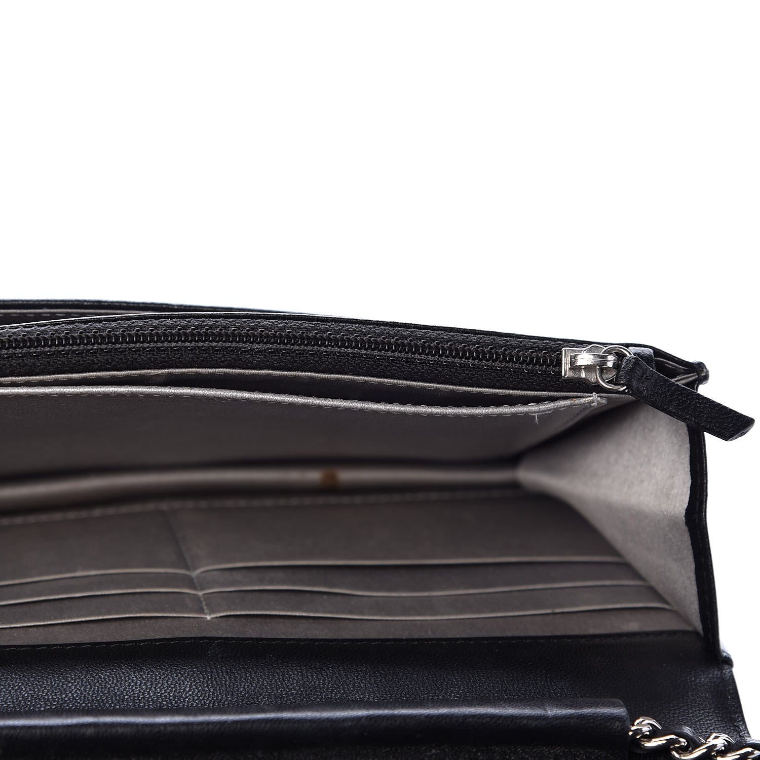 Chanel Lambskin Camellia Embossed Wallet on Chain WOC Black 4 of 11