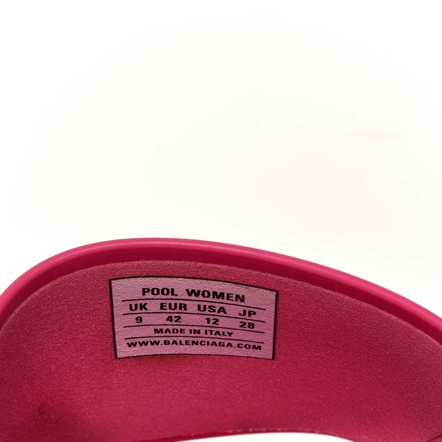 Balenciaga Rubber Allover Logo Womens Pool Slide Sandals 42 Pink Black 7 of 7