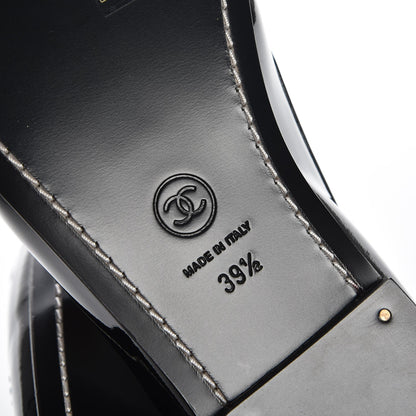 Chanel Patent Calfskin CC Loafers 39.5 Black 6 of 9