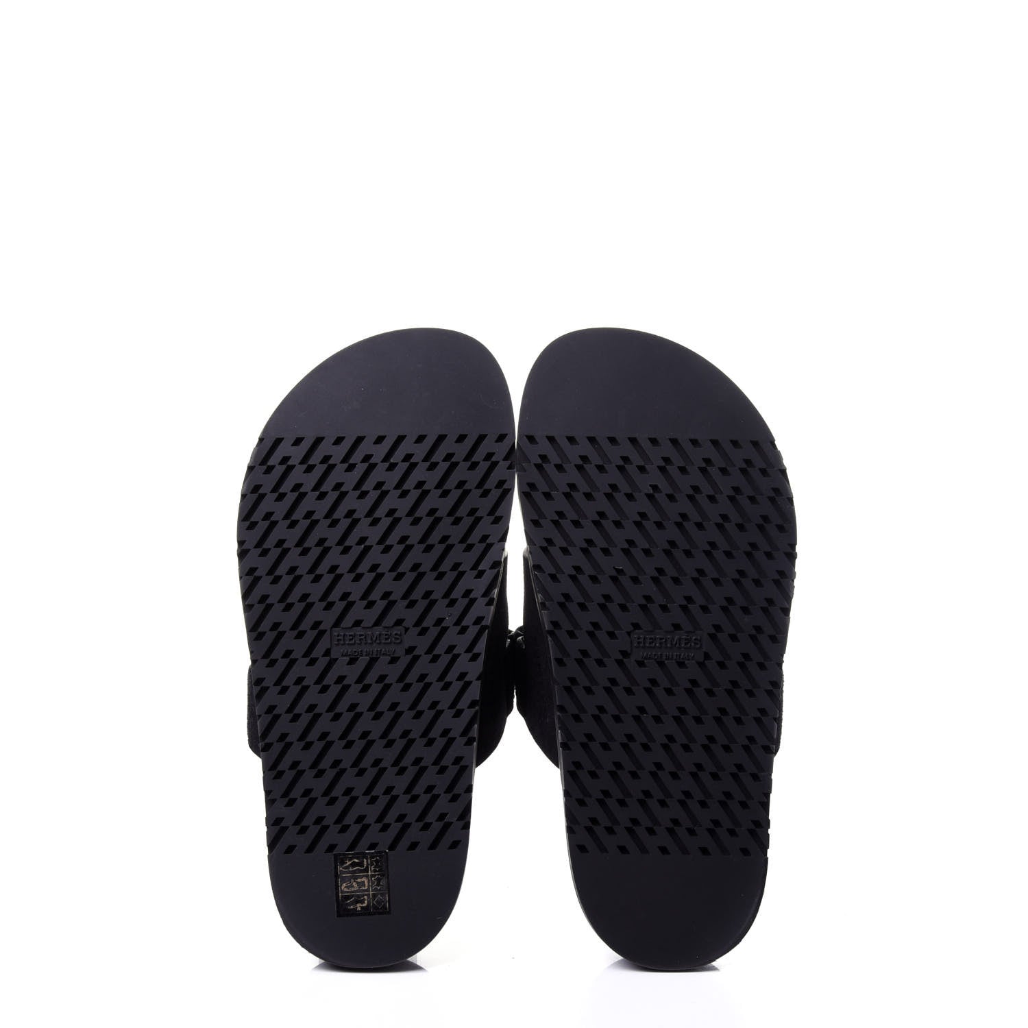 Hermes Suede Goatskin Womens Chypre Sandals 36 Black 7 of 9