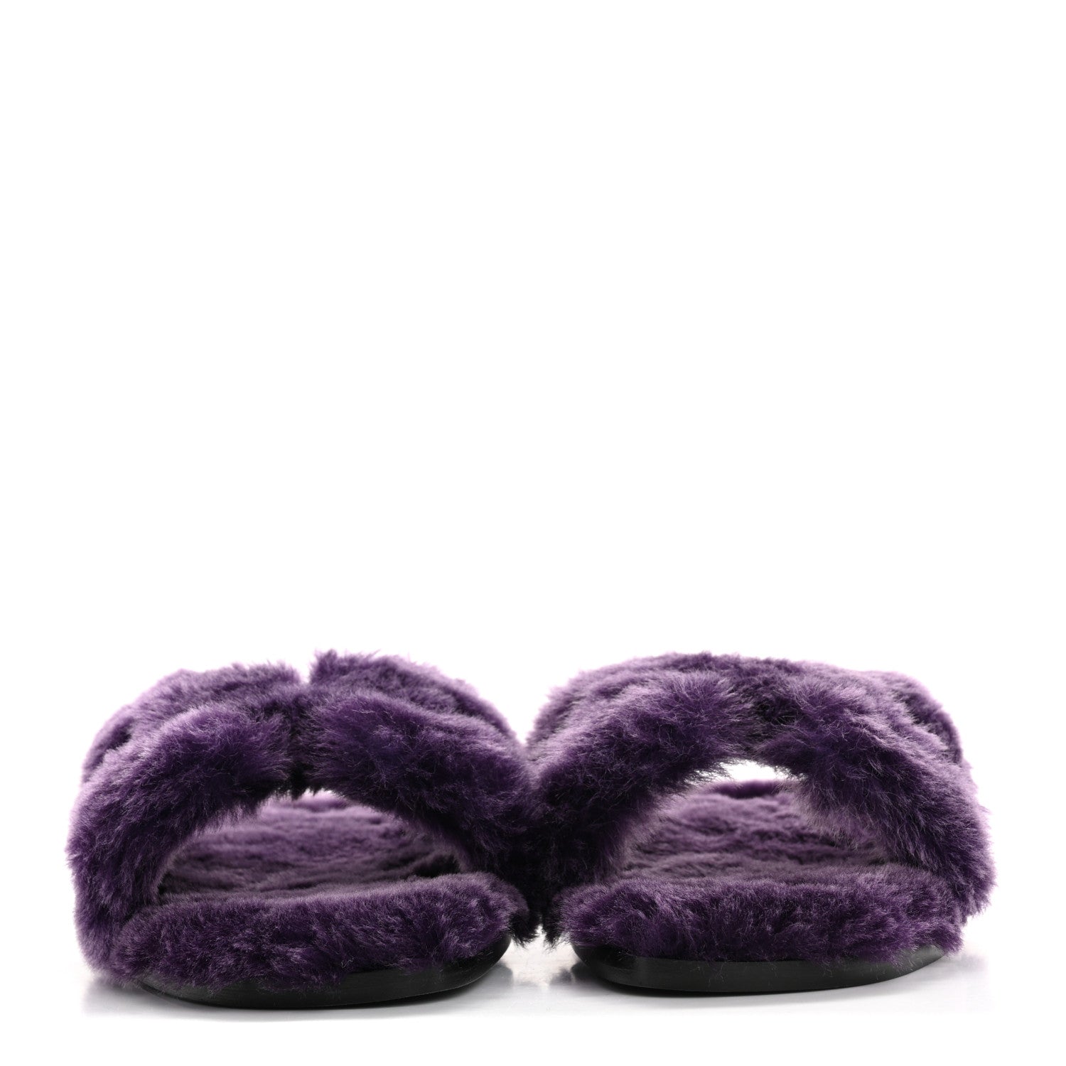 Hermes Woolskin Oran Sandals 38.5 Violet Fonce 3 of 9
