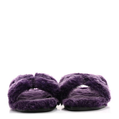 Hermes Woolskin Oran Sandals 38.5 Violet Fonce 3 of 9