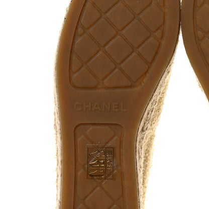 Chanel Fabric CC Espadrilles 39 Ecru Light Beige 6 of 10