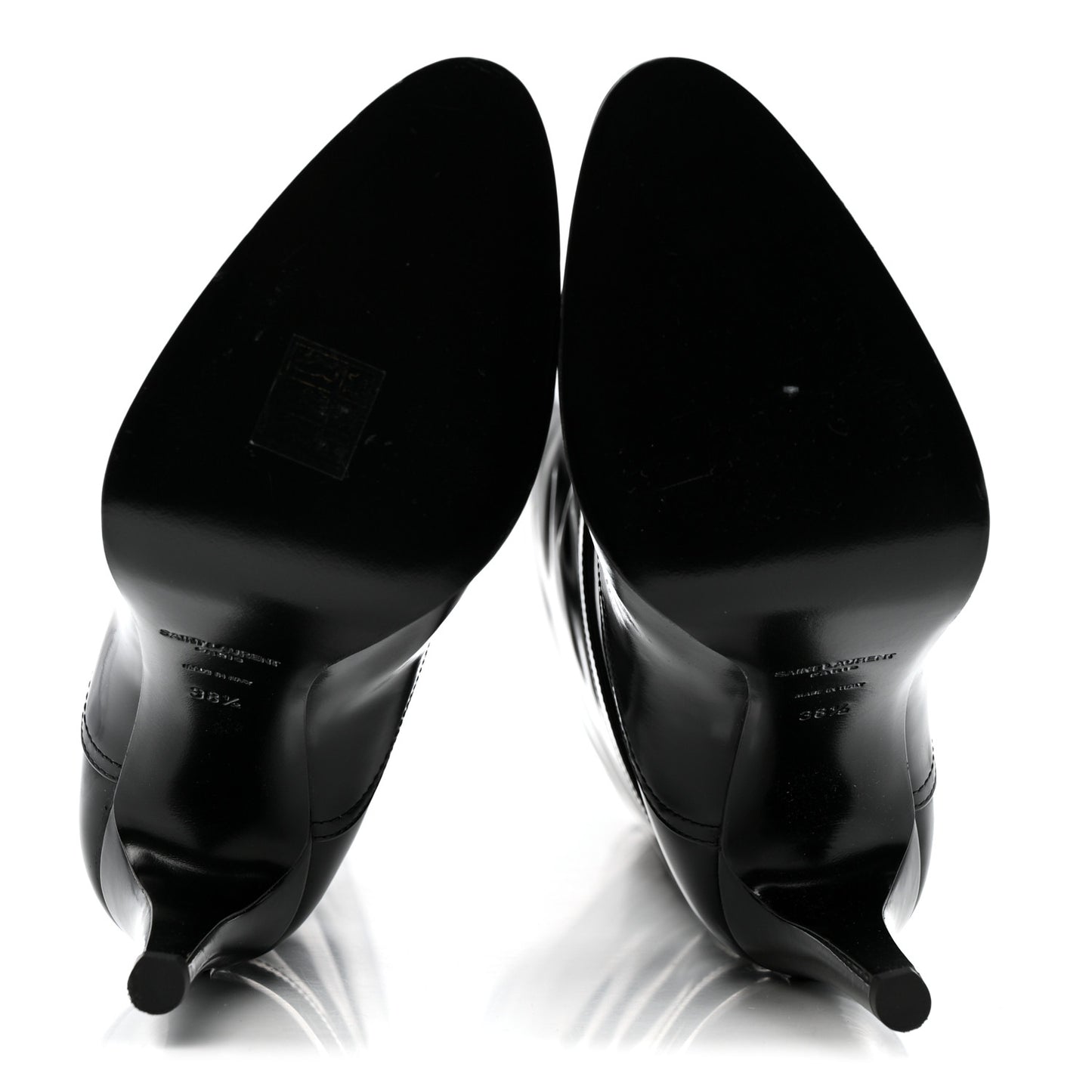 Patent Calfskin Diane 100 Boots 38.5 Black