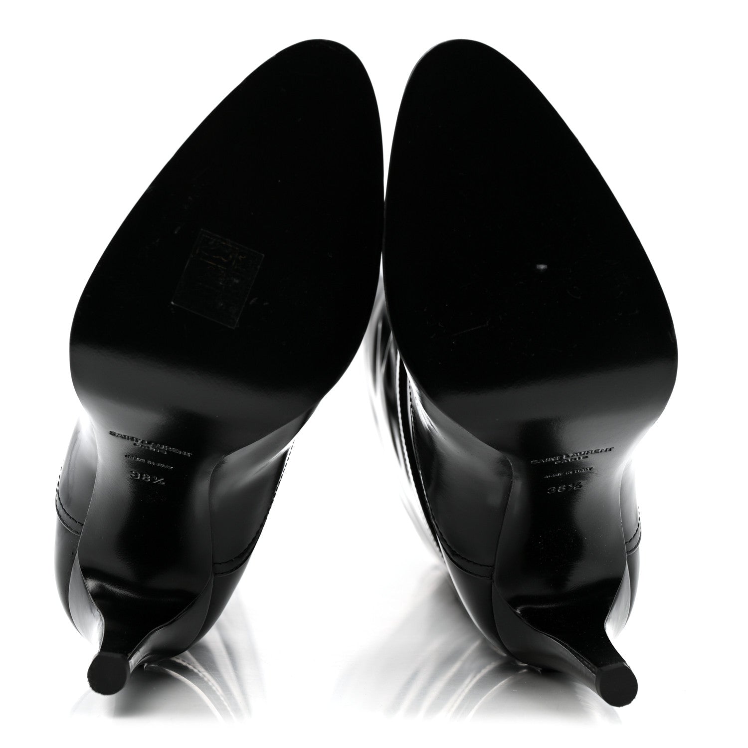 Saint Laurent Patent Calfskin Diane 100 Boots 38.5 Black 5 of 10