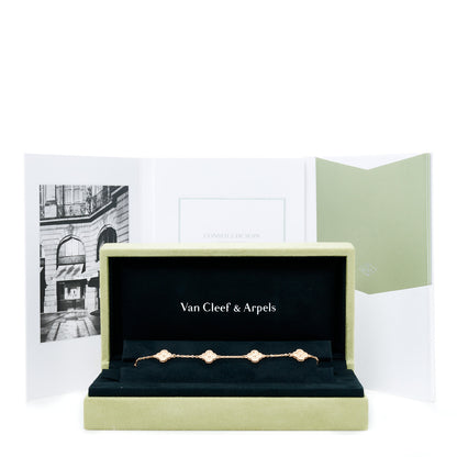 Van Cleef & Arpels 18K Rose Gold 6 Motifs Sweet Alhambra Bracelet 6 of 6