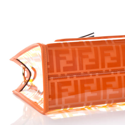 Fendi TPU FF Vitello Century Plexiglass Small Runaway Shopper Tote Aranciata 5 of 9