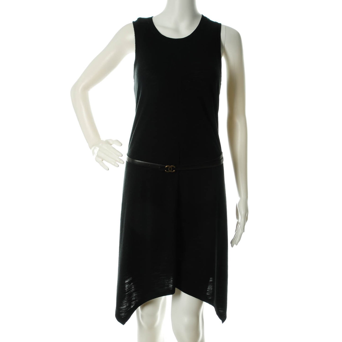 Lambskin CC Logo Skinny Belt 90 36 Black