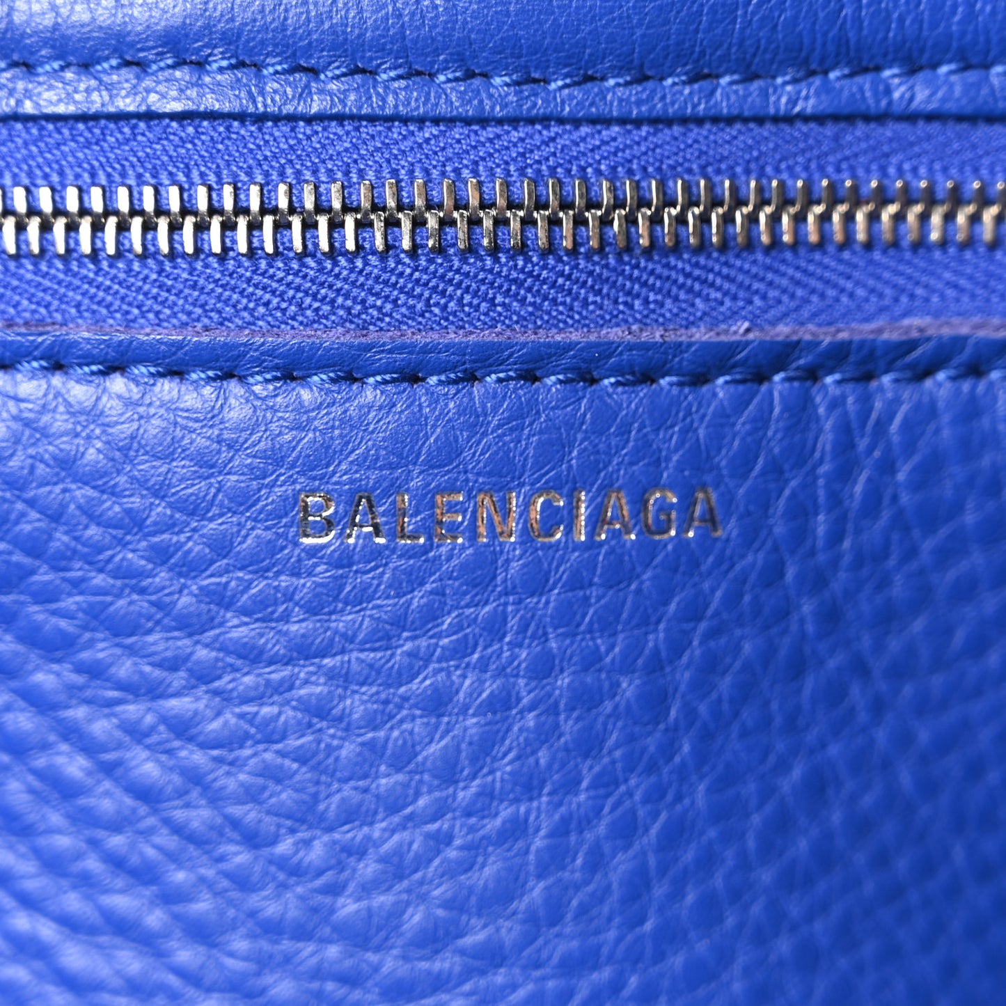 Veau Papier A6 Zip Around Tote Bleu Roi