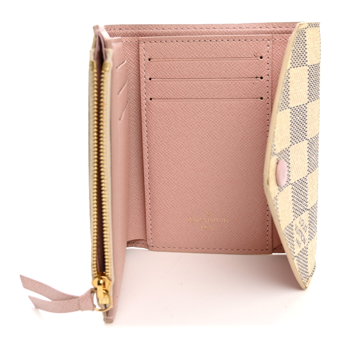 Damier Azur Victorine Wallet Rose Ballerine