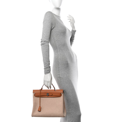 Hermes Vache Hunter Criss Viking Herbag Zip Retourne 31 PM Ecru Beige Naturel 2 of 11