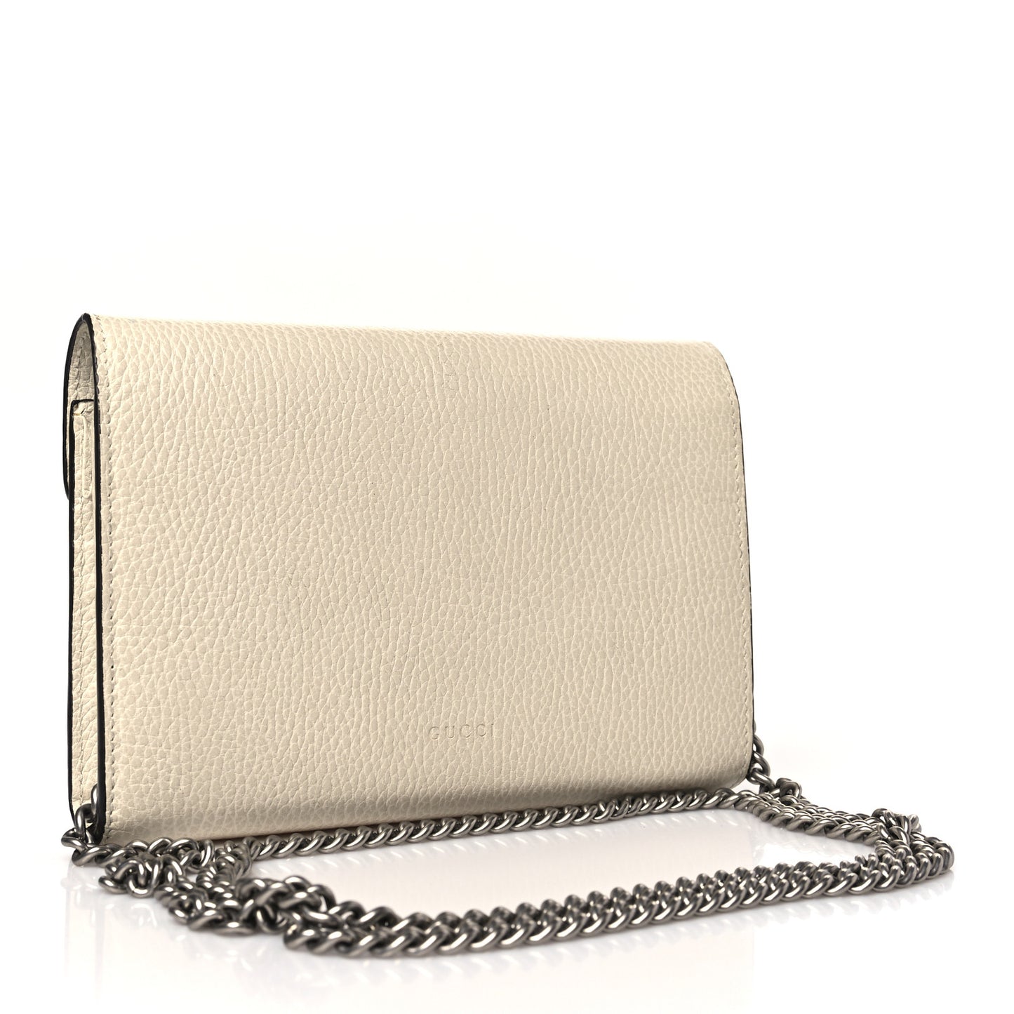 Dollar Calfskin Mini Dionysus Chain Wallet Mystic White