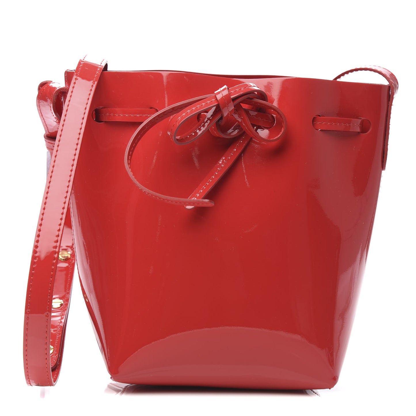 Patent Calfskin Mini Mini Bucket Bag Flamma