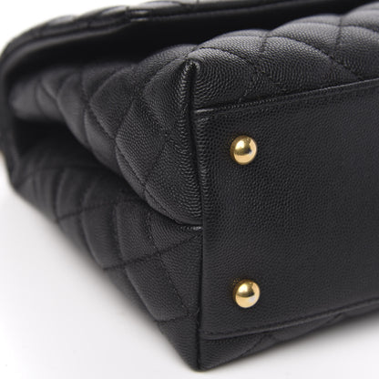Chanel Caviar Lizard Embossed Quilted Small Coco Handle Flap Black 9 of 14