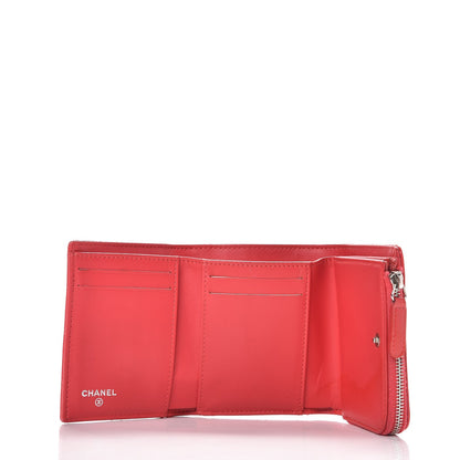 Chanel Patent Quilted Compact Zip Wallet Dark Pink 7 of 10