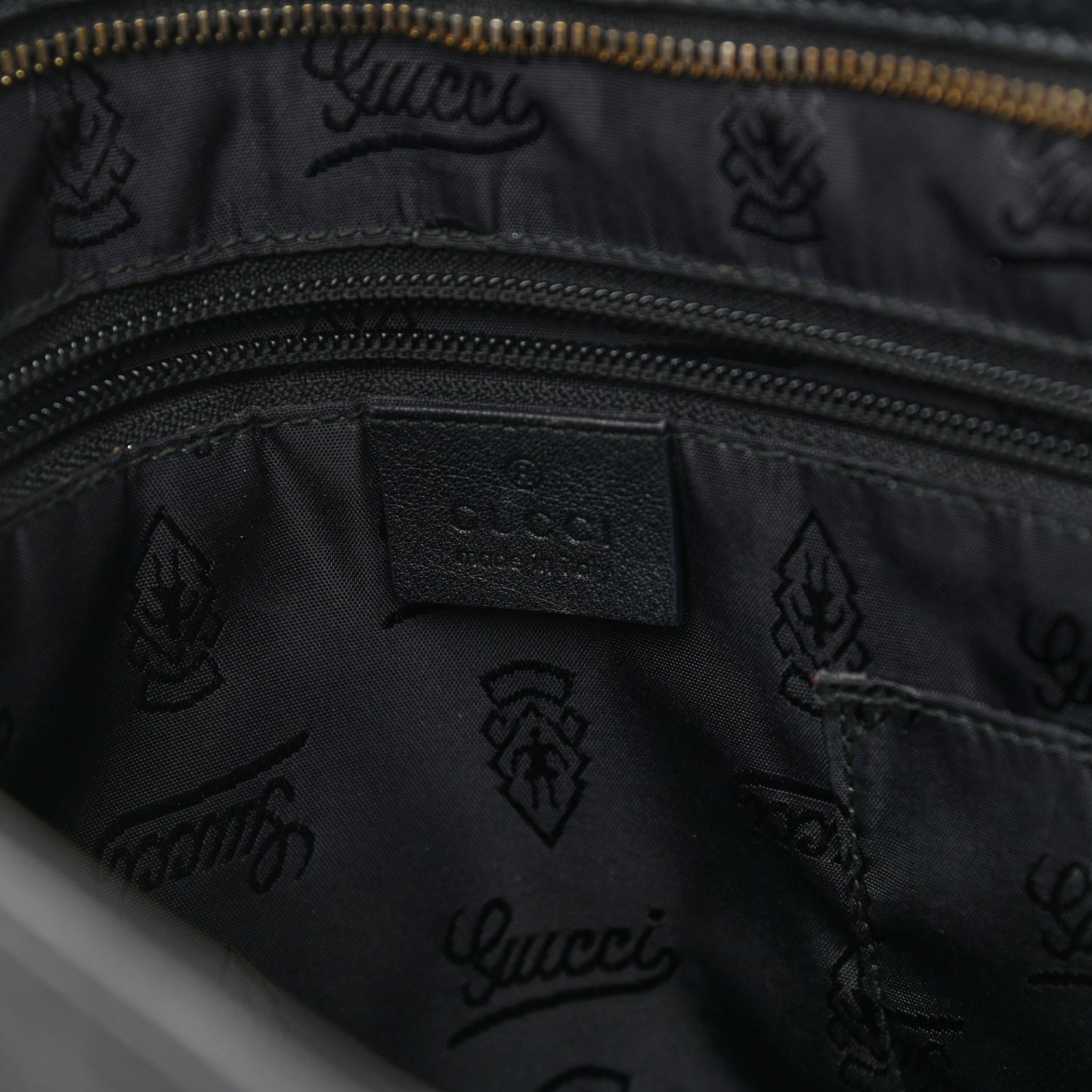 Guccissima Medium Flat Messenger Bag Black