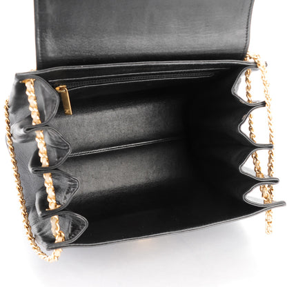Chanel Patent Lambskin Chocolate Bar Accordion Flap Black Beige 5 of 6