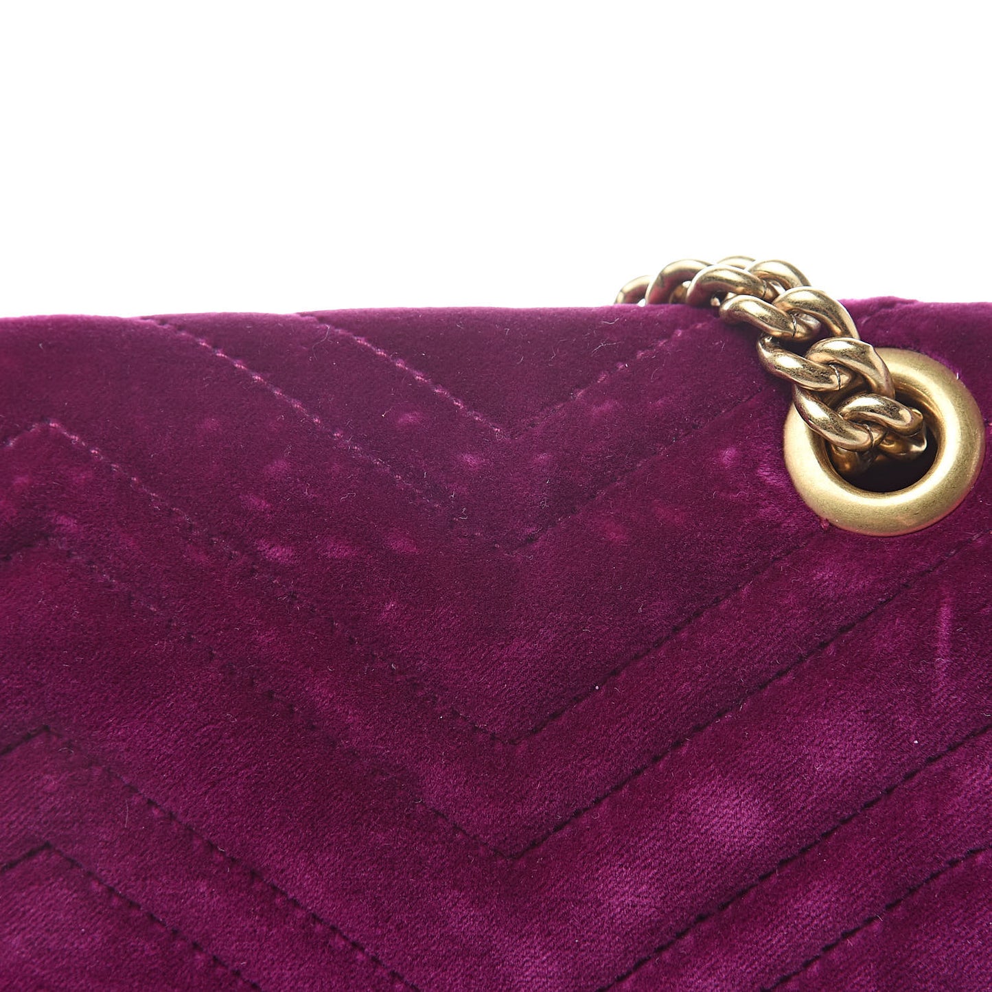 Velvet Matelasse Medium GG Marmont Shoulder Bag Fuchsia Violet Cyclamen