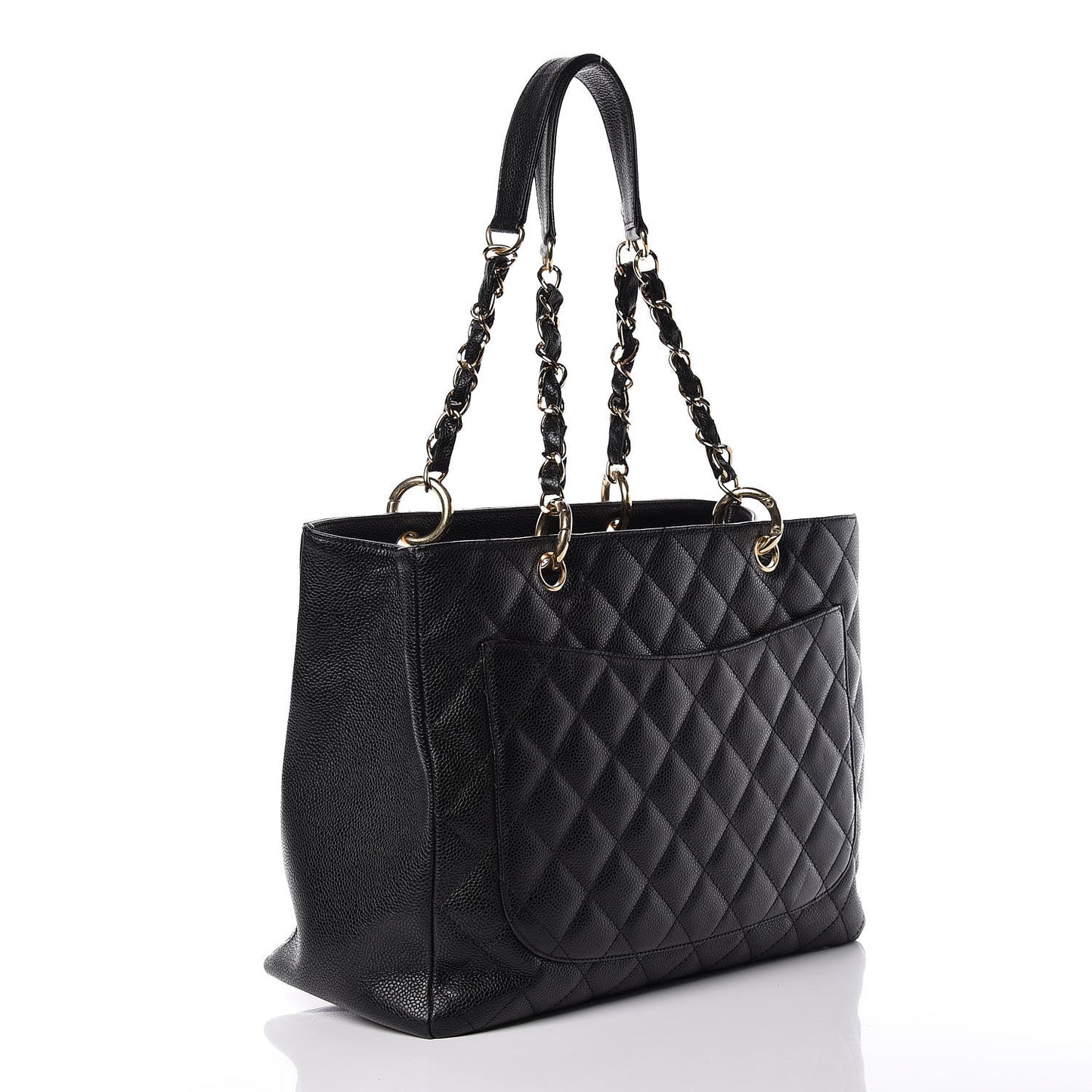Caviar Quilted Grand Shopping Tote GST Black