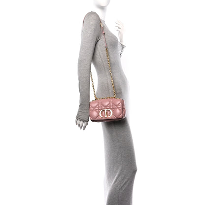 Christian Dior Lambskin Macrocannage Small Dior Caro Bag Pink 2 of 12