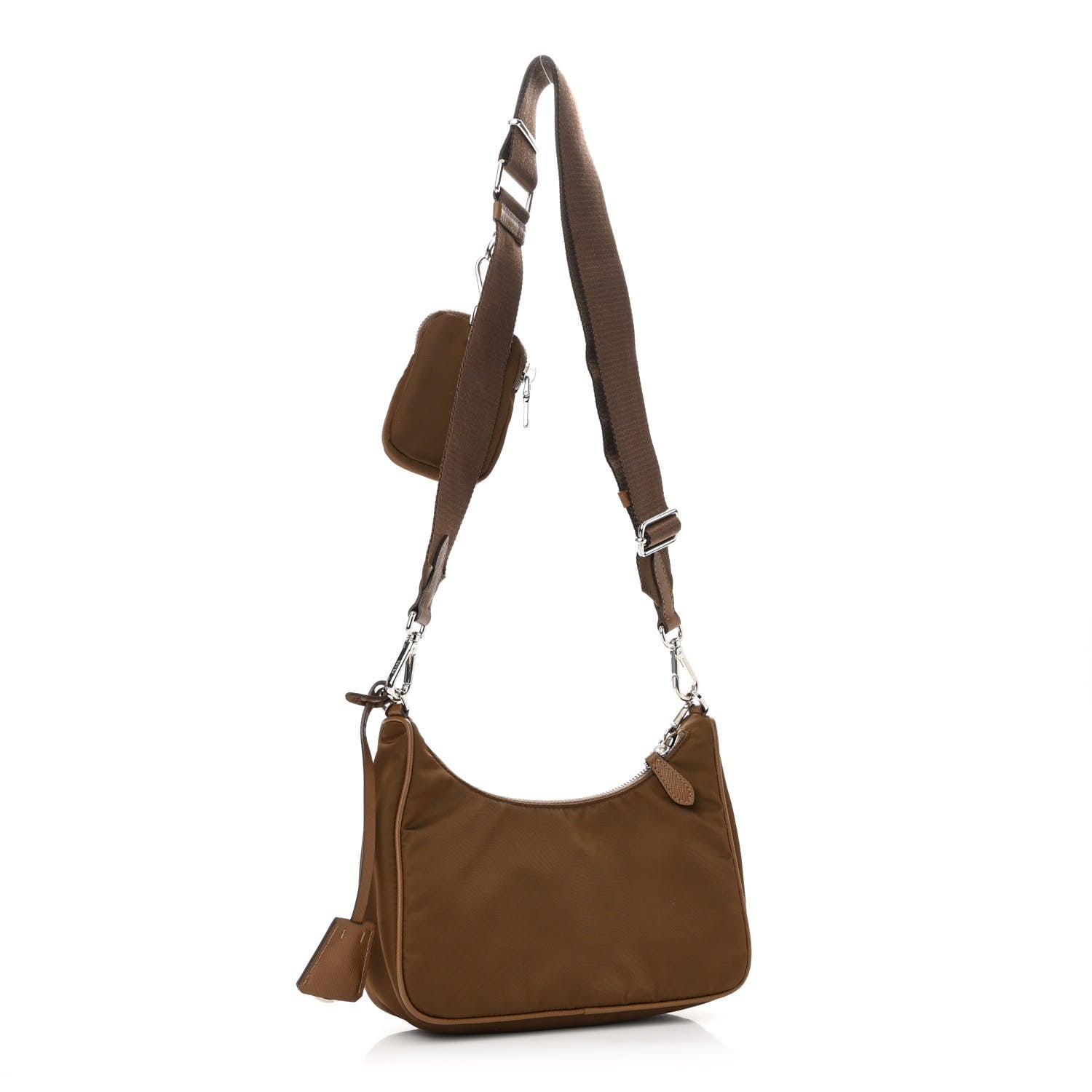 Prada Tessuto Nylon Saffiano Re-Edition 2005 Shoulder Bag Cacao 3 of 10