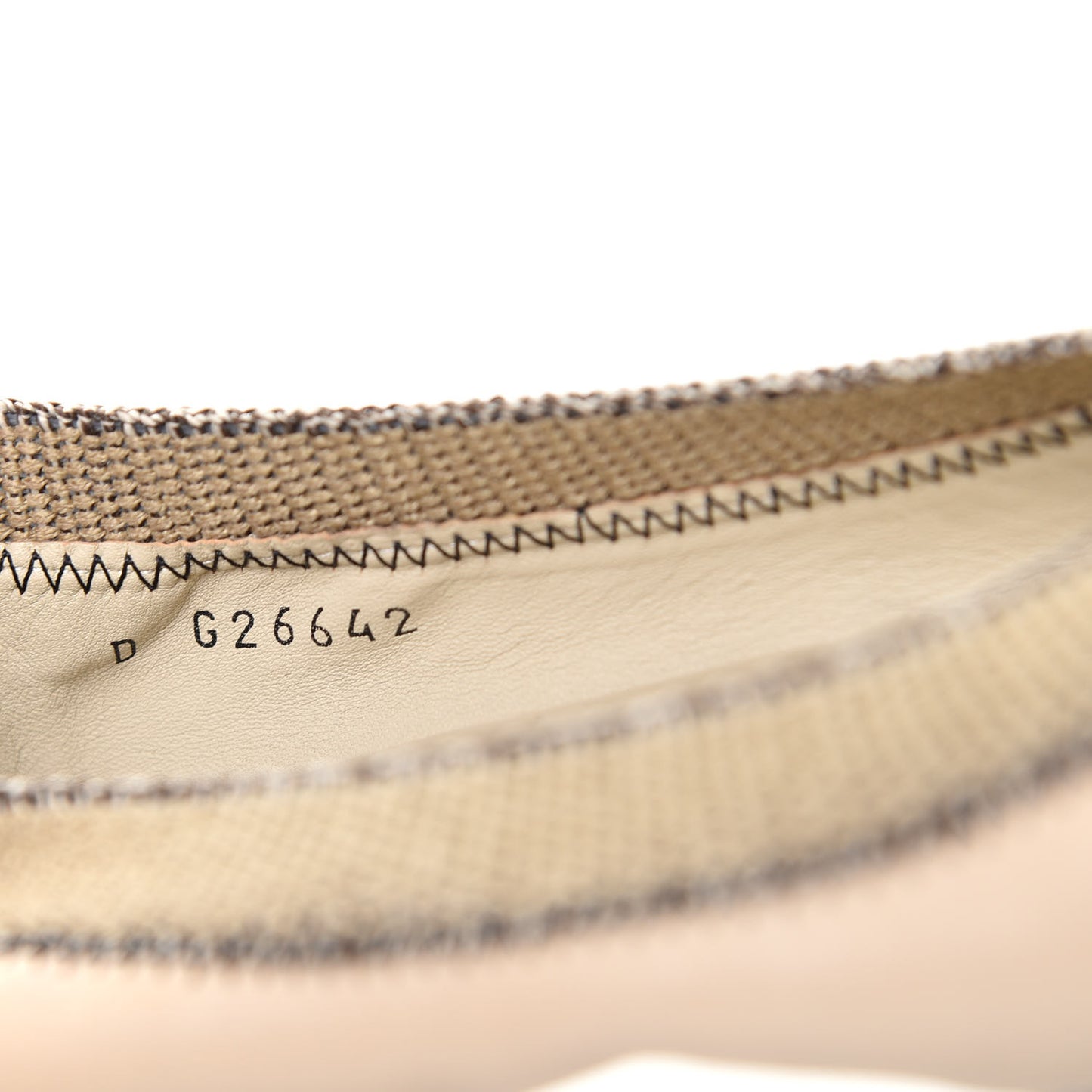 Lambskin CC Elastic Cap Toe Ballerina Flats 37.5 Beige Black