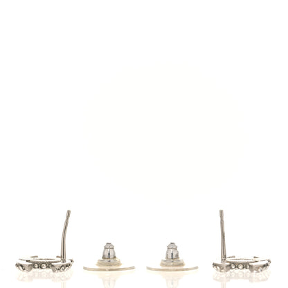 Chanel Crystal CC Earrings Silver 3 of 5