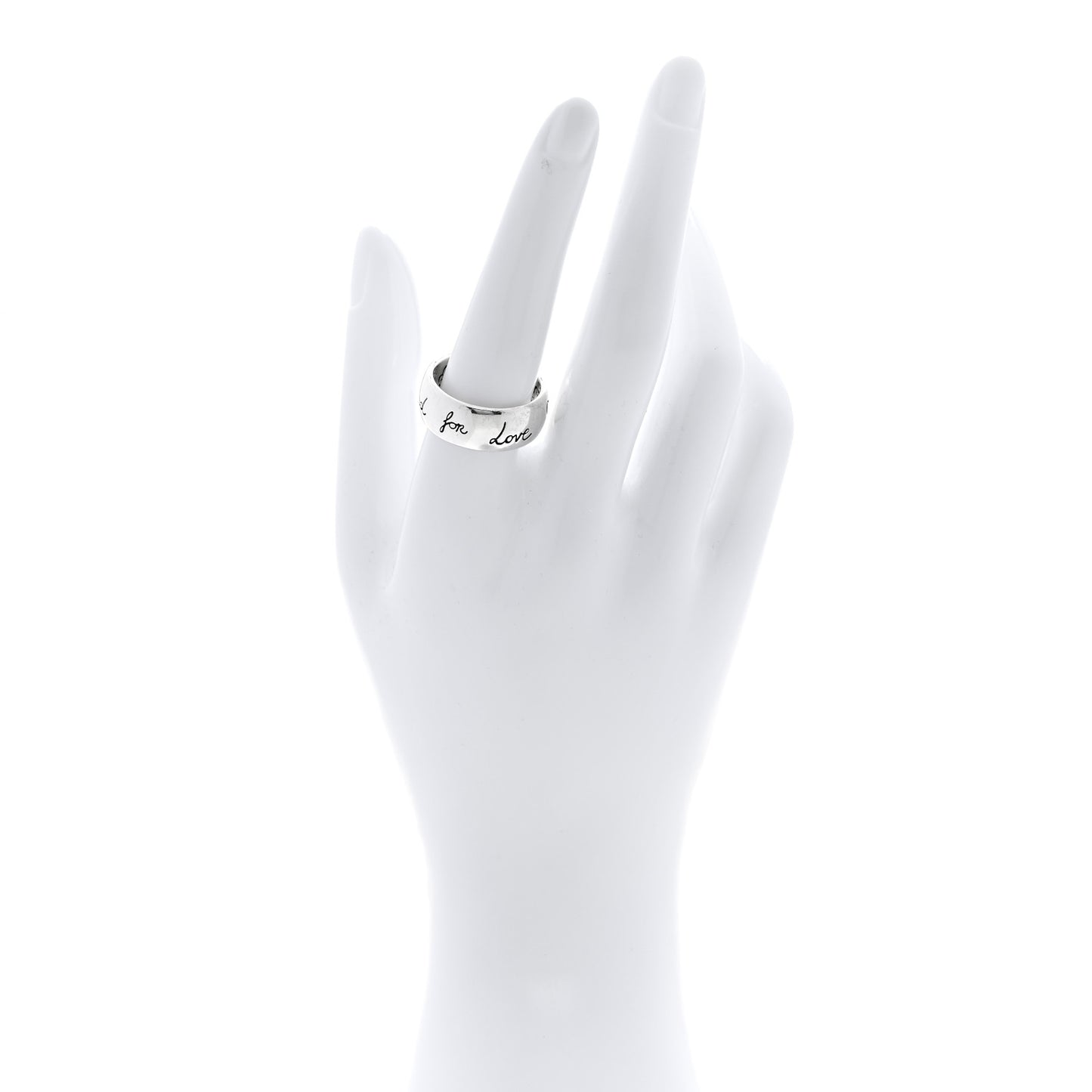Sterling Silver Wide Blind for Love Band Ring 60 9