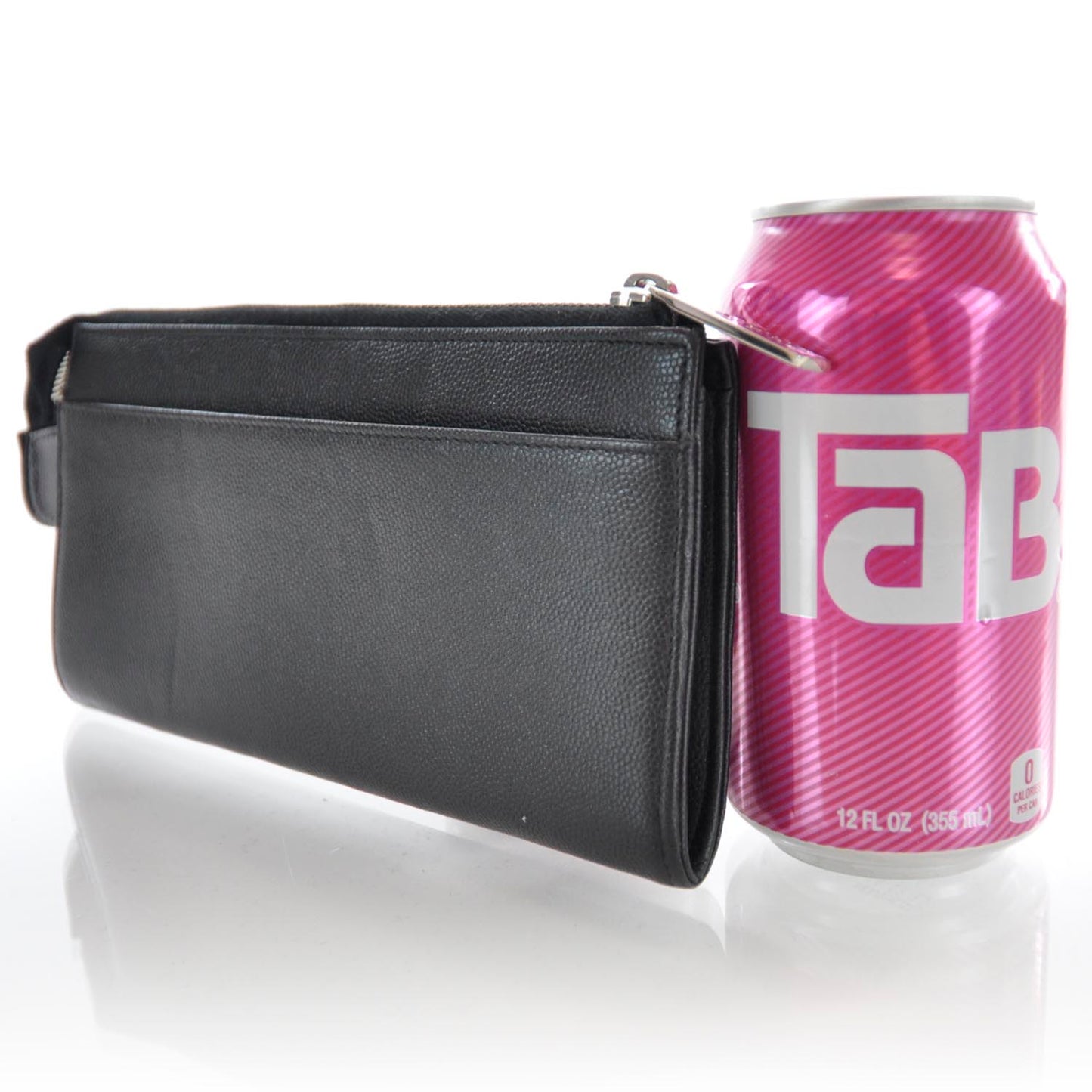 Caviar Zip Around Pouch Wallet Black
