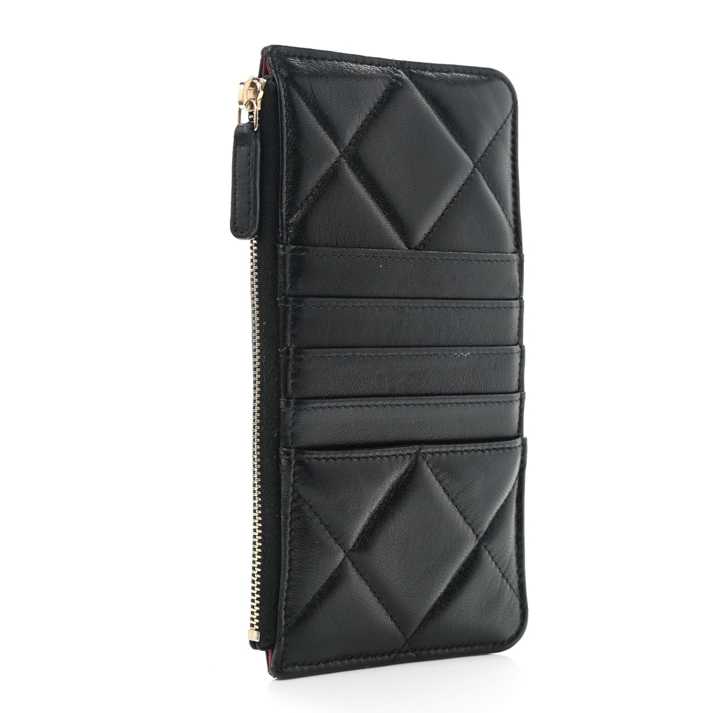 Lambskin Quilted Chanel 19 Phone and Card Holder Black