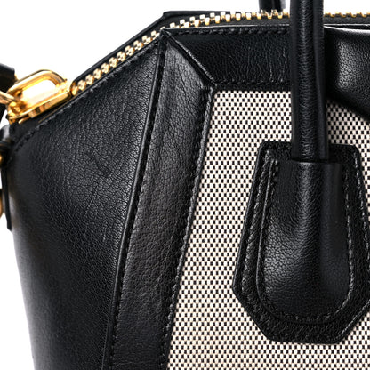Givenchy Canvas Sugar Goatskin Striped Small Antigona Black 14 of 14