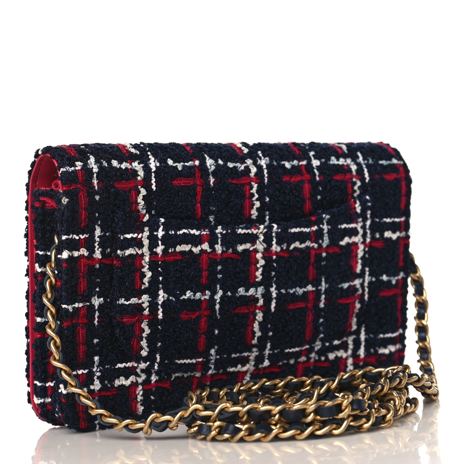 Chanel Tweed Calfskin Signe Wallet On Chain WOC Black Pink 3 of 10