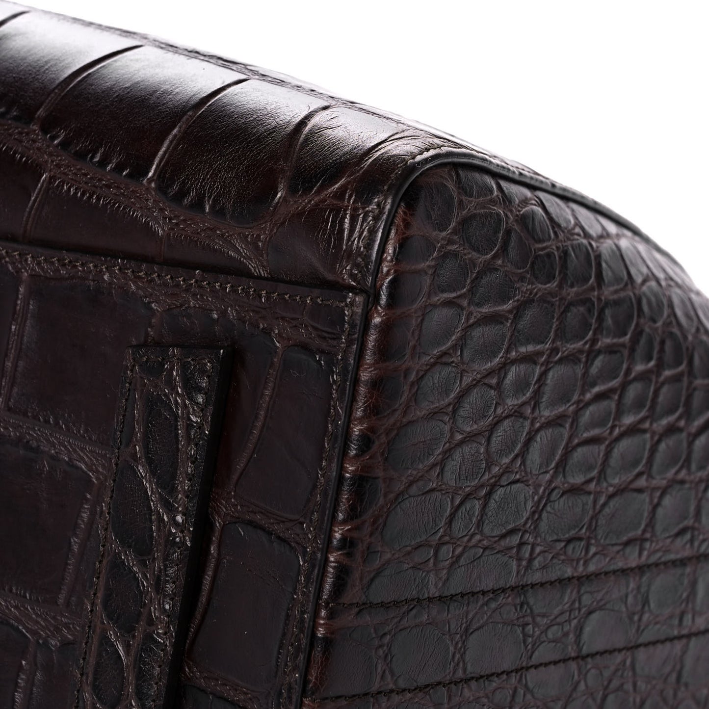 Calfskin Crocodile Embossed 3D Stud Medium Antigona Brown