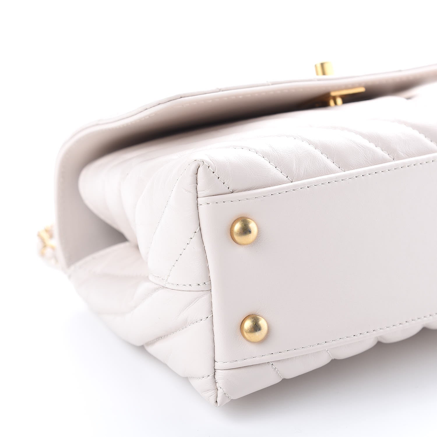 Chanel Calfskin Chevron Quilted Mini Coco Handle Flap Rose Pale 8 of 11