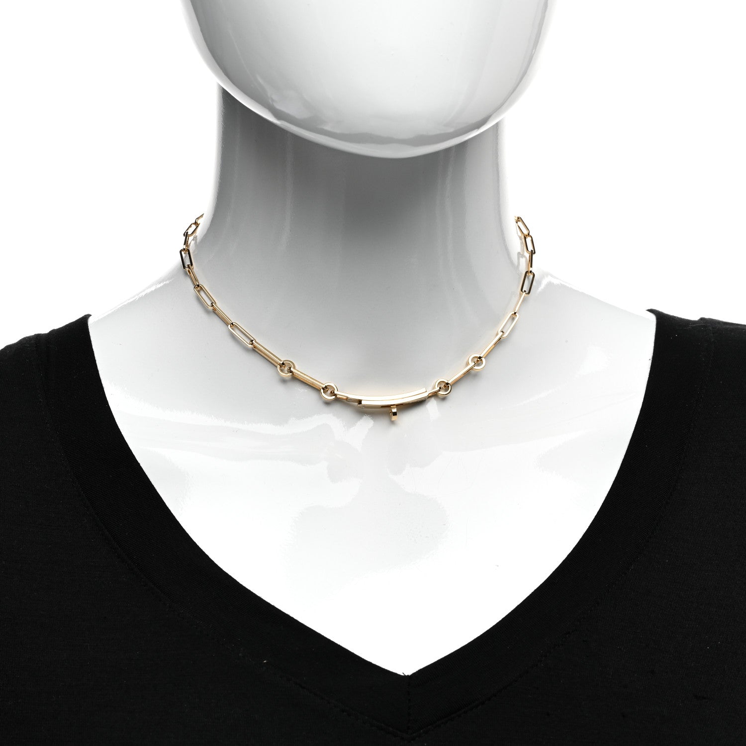 Hermes 18K Yellow Gold Diamond Kelly Chaine Choker Necklace 2 of 4