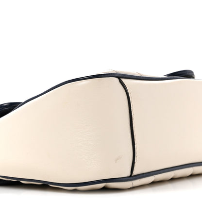 Gucci Vintage Effect Calfskin Matelasse Diagonal Small Torchon GG Marmont Shoulder Bag Mystic White Blue Agata 9 of 14