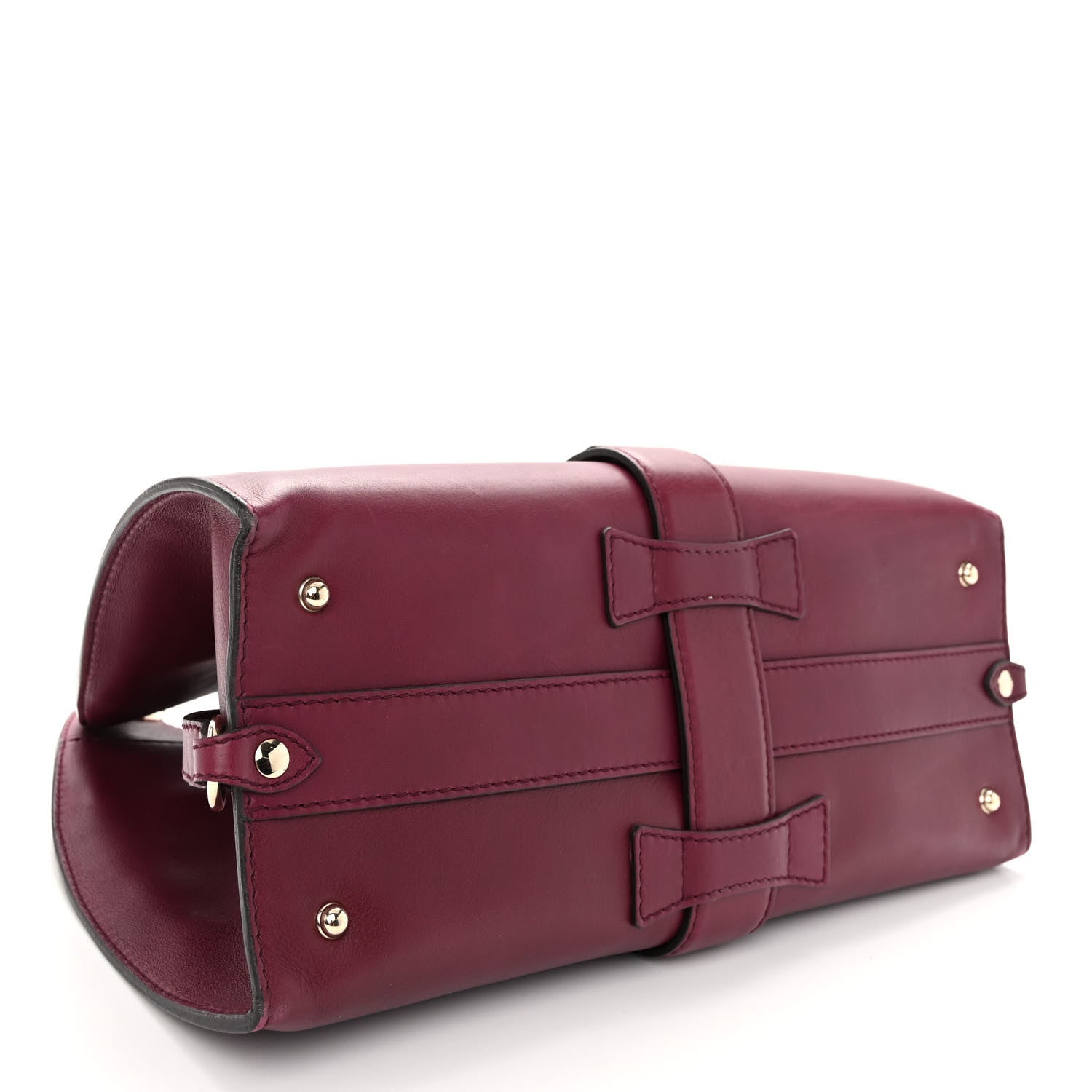 Gucci Calfskin Medium Stirrup Top Handle Bag Cherry Gloss 4 of 11