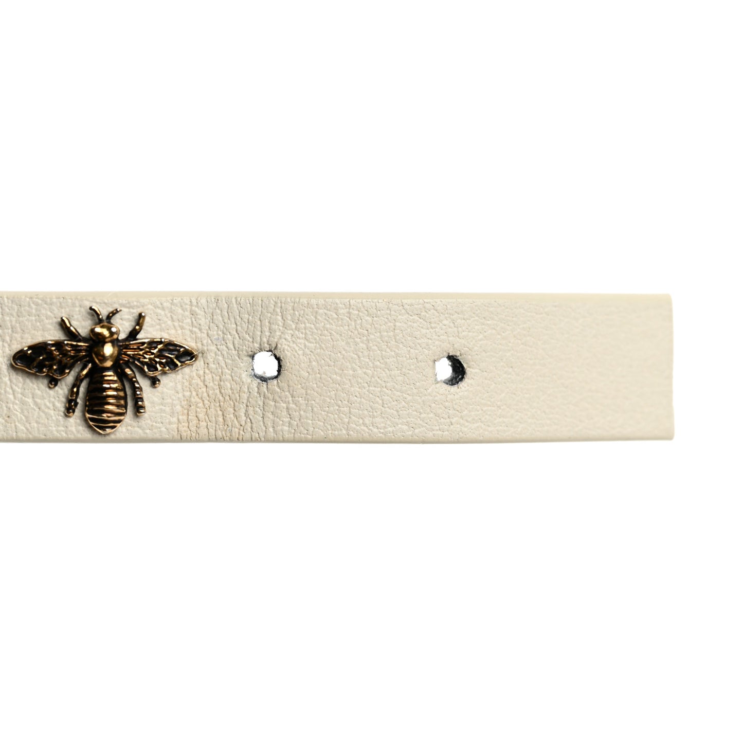 Calfskin Bee Double Bracelet White
