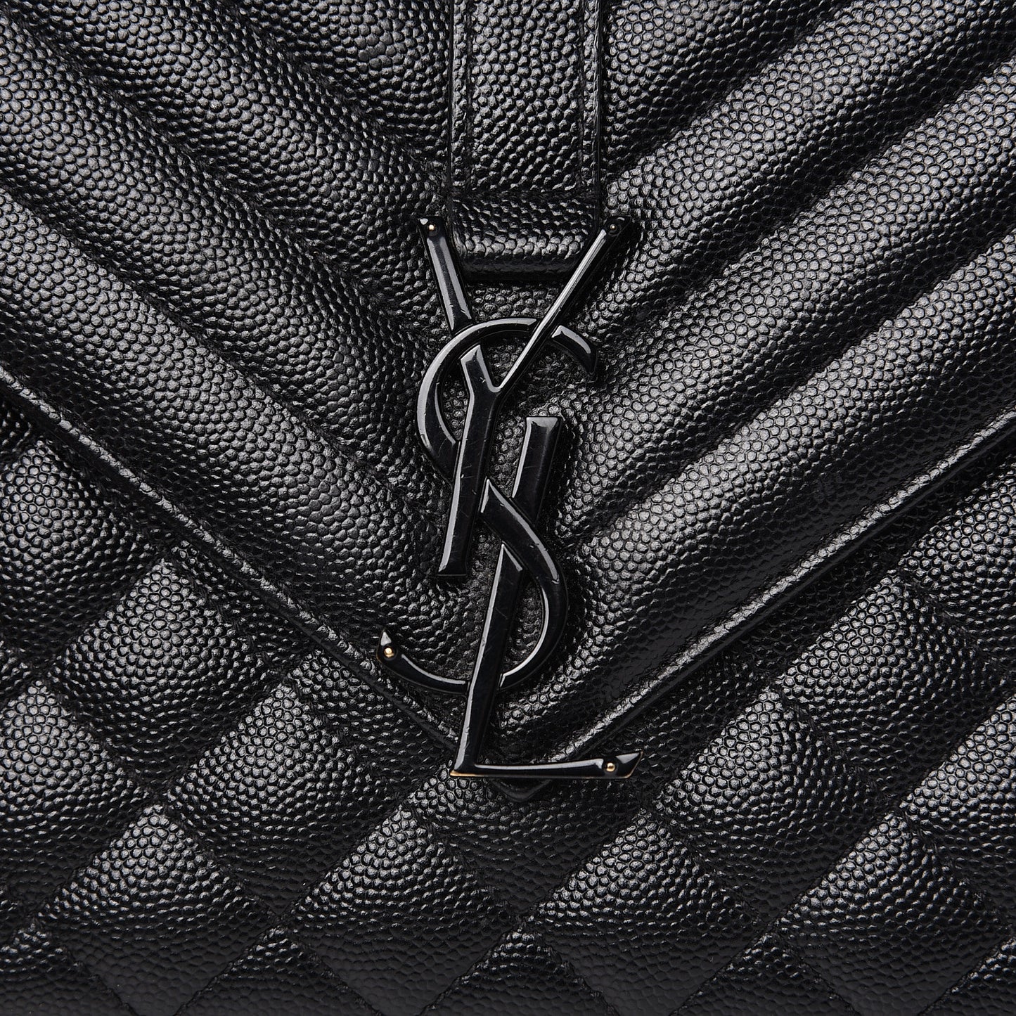 Grain De Poudre Textured Mixed Matelasse Triquilt Medium Monogram Satchel Black