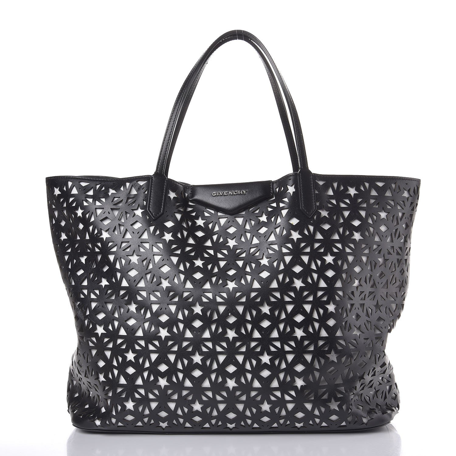 Givenchy Calfskin Lazer Cut Large Antigona Tote Black White 4 of 16
