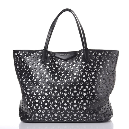 Givenchy Calfskin Lazer Cut Large Antigona Tote Black White 4 of 16