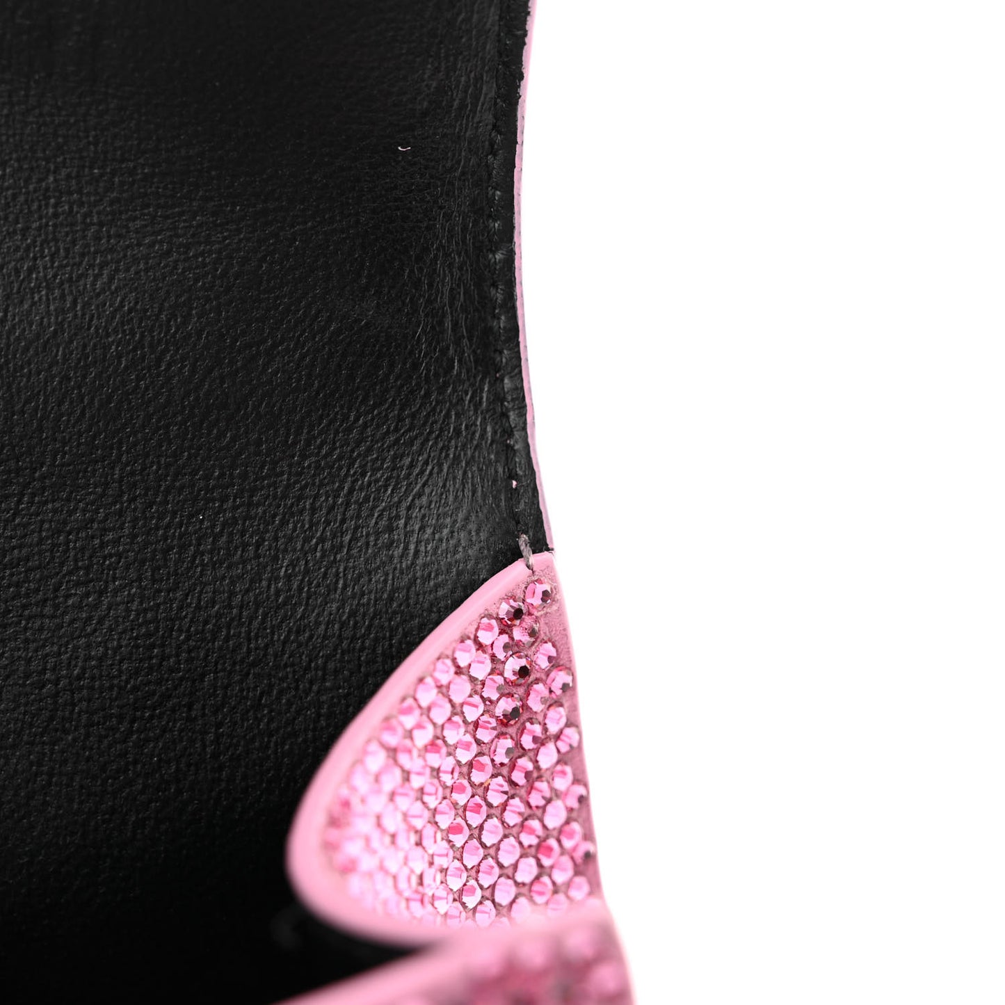 Strass Suede Hourglass Top Handle Bag XS Pink