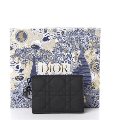 Christian Dior Ultra Matte Calfskin Small Lady Dior Flap Card Holder Black 7 of 7