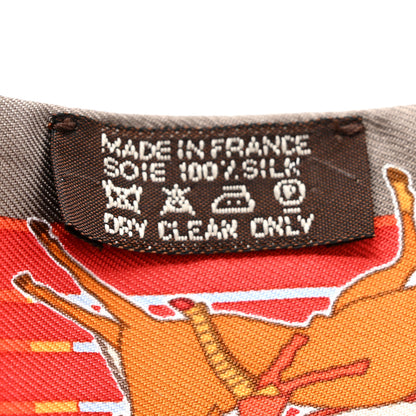 Hermes Silk Pani La Shar Pawnee Twilly Etoupe Rouge Orange 3 of 4